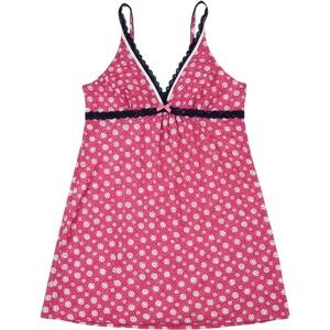 Olsenboye Chemise Nightgown Women Large Pink Polka Dot Lace Trim Y2K Babydoll